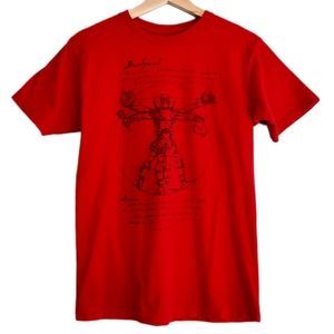 🍒 We Love Fine X Marvel Deadpool Crewneck T-shirt Red Men's Sz S